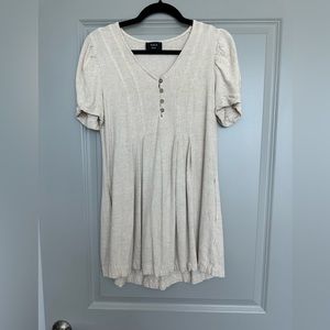 VICI Pocketed Oatmeal Colored Dress